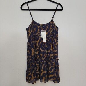 Urban‎ Outfitters Small Mini Dress Rory Brown Navy New